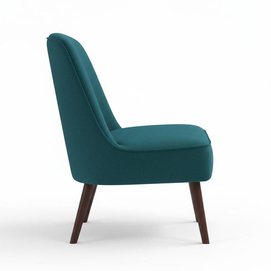Upholstered Accent Chair with Wood Legs